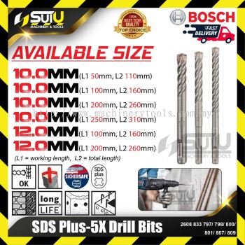 BOSCH 2608833797/ 798/ 800/ 801/ 807/ 809 SDS PLUS-5X Drill Bits (10.0-12.0mm)