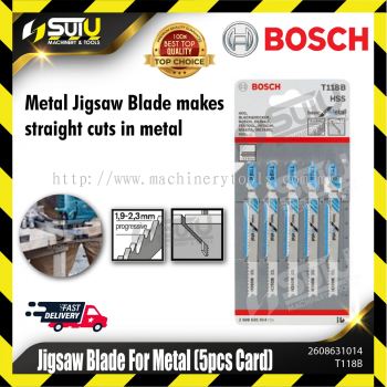 BOSCH 2608631014 (T118B) Jigsaw Blade For Metal (5 pcs Card)