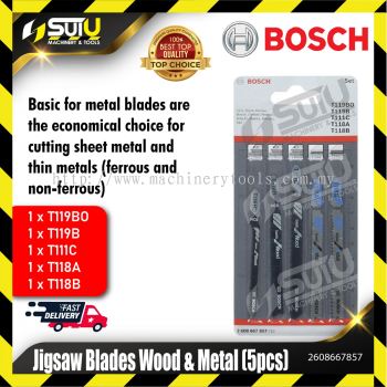 BOSCH 2608667857 5PCS Jigsaw Blades For Wood & Metal