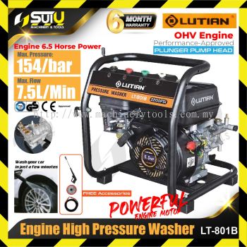 LUTIAN LT-801B / LT801B 6.5HP 7.5L 4-Stroke High Pressure Washer with OHV Petrol Gasoline Engine 154bar