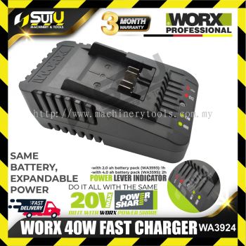 WORX WA3924 20V 2.0A Li-ion Battery Fast Charger 40W