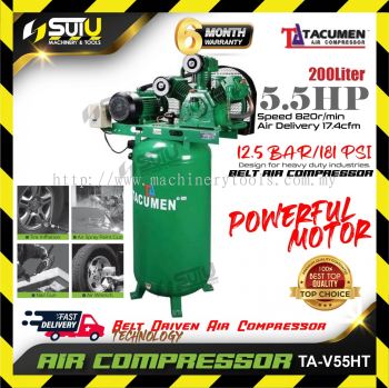 TACUMEN TA-V55HT 5.5HP 200L Belt Driven Air Compressor 12.5Bar