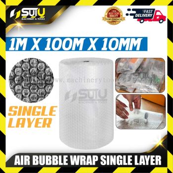 Single Layer Air Bubble Wrap 1m x 100m x 10mm (Transparent)