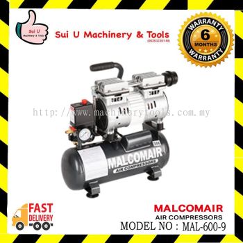 MALCOMAIR MAl-600-9 / MAL600-9 / MAL6009 9L 1HP Oilless Air Compressor