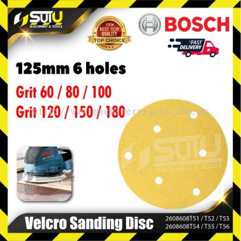 BOSCH 2608608T51/T52/T53/T54/T55/T56 125MM 6 Holes Velcro Sanding Disc C411 (Grit 60-180)