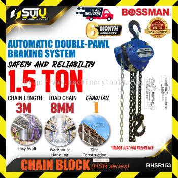 BOSSMAN BHSR153 3M 1.5 Ton Premium HSR Series Chain Block