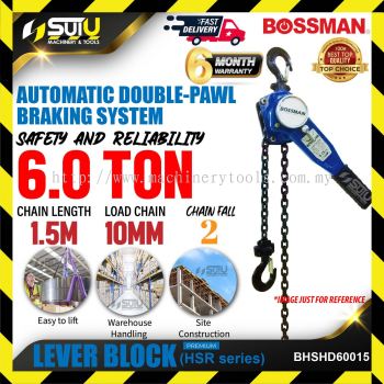 BOSSMAN BHSHD60015 1.5M 6.0 Ton Premium HSR Series Lever Block