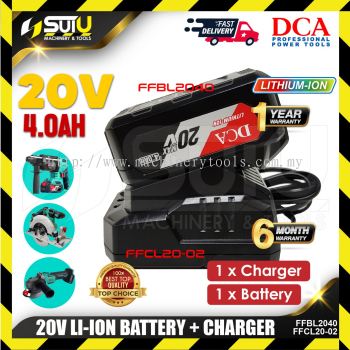 DCA FFBL2040 20V Li-ion Battery 4.0Ah + FFCL20-02 Charger (SOLO/SET)