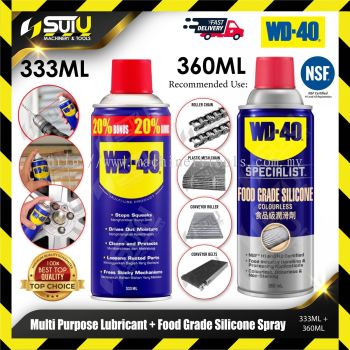WD-40 Specialist Food Grade Silicone Spray NSF Certified 360ML + 333ML Multi-Purpose Lubricant