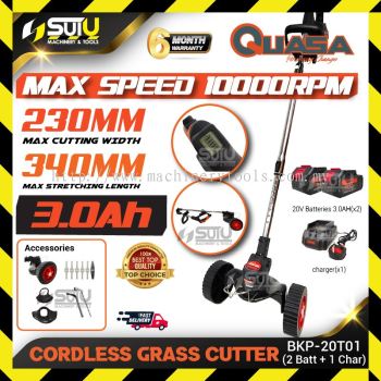 QUASA BKP-20T01 20V Cordless Grass Cutter 10000RPM w/ 2 x Batteries 3.0Ah + Charger