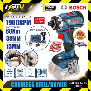 BOSCH GSR 18V-60 FC / GSR 18V-60FC / GSR18V-60FC 18V 60NM Cordless Drill/Driver 1900RPM (SOLO - No Battery & Charger)