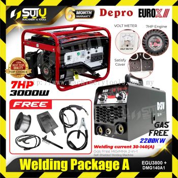 [SET A] WELDING PACKAGE EUROX EGU3800 Generator + SUIWELD MIG288 Welding Machine