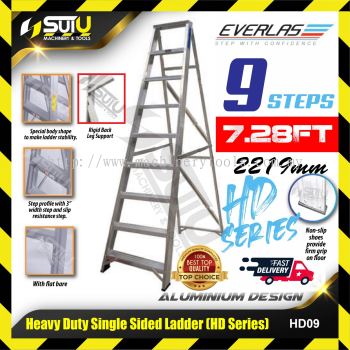 EVERLAS HD09 / HD-09 2219MM 9 Steps Heavy Duty Single Sided Ladder