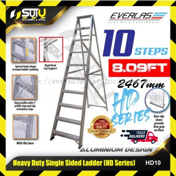 EVERLAS HD10 / HD-10 2467MM 10 Steps Heavy Duty Single Sided Ladder