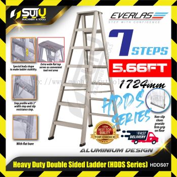 EVERLAS HDDS07 7 Steps 1724MM Heavy Duty Aluminium Double Sided Ladder