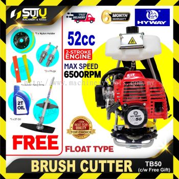 HYWAY TB50 52CC 2-Stroke Brush Cutter 6500RPM + Free Gift