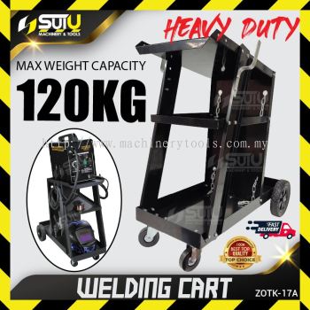 Heavy Duty 3-Tier Welding Machine Cart Trolley (Black)