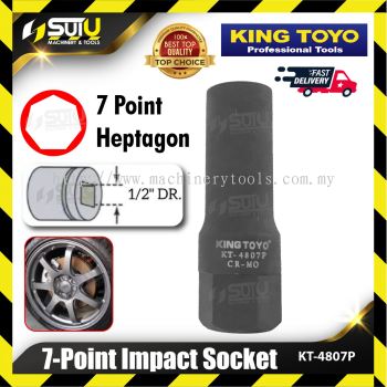 KING TOYO KT-4807P / KT-4807 17MM 1/2" 7 Point Impact Socket