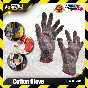 1 Pair Cotton Glove (Black & Red)