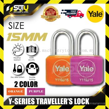 YALE Y110J/15/111/2 2PCS 15MM Y-Series Traveller's Lock (Orange/Purple)