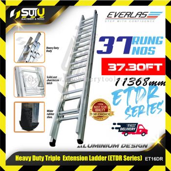 EVERLAS ET16DR 37 Rung Nos 11368MM Heavy Duty Aluminium Triple Extension Ladder