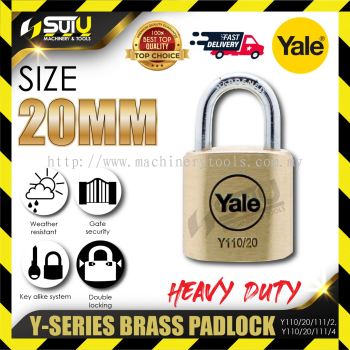 YALE Y110/20/111/2 | Y110/20/111/4 2/4PCS 20MM Y-Series Brass Padlock