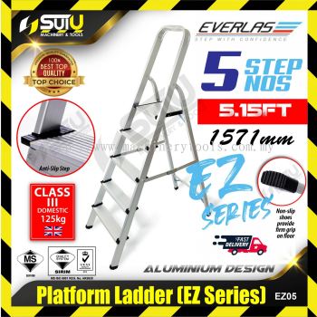 EVERLAS EZ05 5 Steps 1571MM EZ-Series Aluminum Platform Ladder