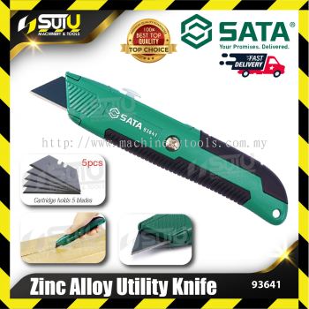 SATA 93641 Zinc Alloy Utility Knife w/ 5 Extra Blades