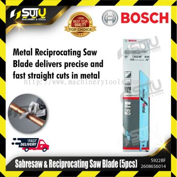 BOSCH 2608656014 (S922BF) 5PCS Fast Cut Sabresaw & Reciprocating Saw Blades (Flexible for Metal)