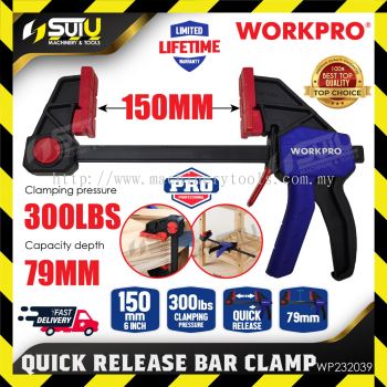 WORKPRO WP232039 6"/150MM Heavy Duty Quick Release Bar Clamp 300LBS