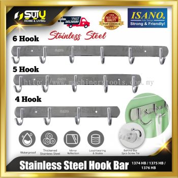 ISANO 1374HB / 1375HB / 1376HB Stainless Steel Hook Bar (4/5/6 Hook)