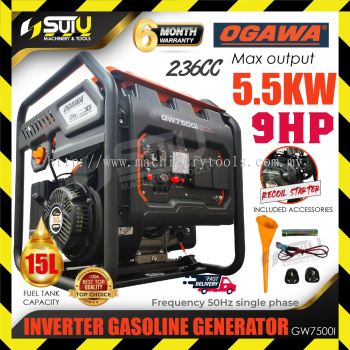 OGAWA GW7500I 9HP 236CC Gasoline Inverter Generator / Penjana 5.5kW w/ Accessories