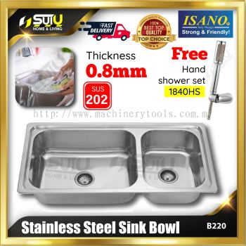 ISANO B8220 980 x 500MM Stainless Steel Sink Bowl + FREE 1840HS Hand Shower