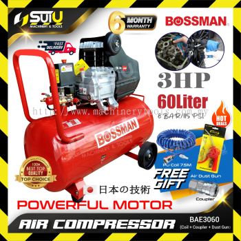 [SET] BOSSMAN BAE3060 60L 3.0HP Direct Driven Air Compressor / Kompresor 2850RPM