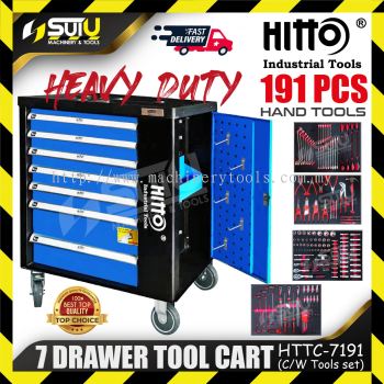 HITTO HTTC-7191 / HTTC7191 7 Drawer Tools Cart with 191PCS Tools Set