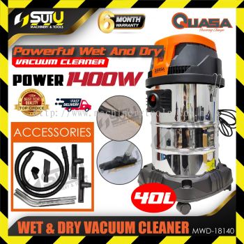 QUASA MWD-18140 40L Wet & Dry Vacuum Cleaner / Vakum 1400W c/w Accessories