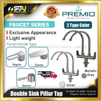 PREMIO TK-3606R / TK-3606S / TK-3616Q Double Sink Pillar Tap (Regalia / Sienna / Quatour)