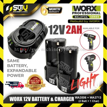 [100% ORIGINAL] WORX WA3506 12V Lithium Battery + WA3713 Charger (SET)