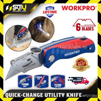 WORKPRO WP211006 BI-Material Quick Change Utility Knife (6 Blades)