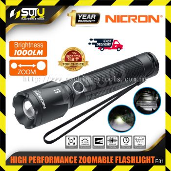 NICRON F81 High Performance Zoomable Flashlight 1000LM