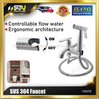 ISANO 1000TB SUS304 Stainless Steel Two Way Water Tap / Faucet with Hand Bidet Hose & Spray