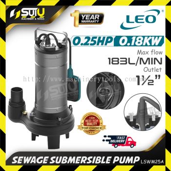 LEO LSWM25A / LSWM 25A 0.25HP Sewage Submersible Pump / Pam Air Kumbahan 0.18kW (XSP8-7/0.8L)