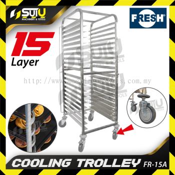 FRESH FR-15A Cooling Trolley 15 Layer Tray Thickness 0.08cm Wheel PVC with Stopper
