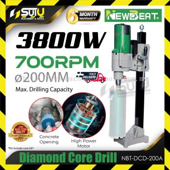 NEWBEAT NBT-DCD-200A 200MM Diamond Core Drill / Coring Machine 3800W 700RPM