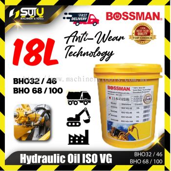 BOSSMAN BHO-32 / BHO-46 / BHO-68 / BHO-100 18L Premium Hydraulic Oil ISO VG