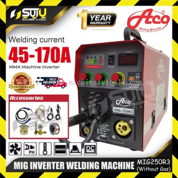 【WITHOUT GAS】ACO MIG250R3 / MIG-250R3 MIG Inverter Welding Machine 5kVA w/ Accessories