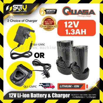 [SET] QUASA QLI-B1213 12V Battery 1.3Ah + QLI-12VSC 12V Charger 1.3A / QLI-12VFC 12V Fast Charger 1.5A