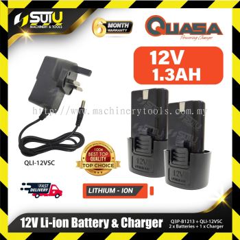 [SET] QUASA Q3P-B1213 12V Battery + QLI-12VSC 12V Charger 1.3A