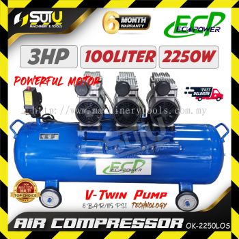 [Compressor Only] ECOPOWER / ECP OK-2250LOS / OK2250LOS / OK-2250 LOS 100L 3HP 8Bar Air Compressor / Kompressor 2250W
