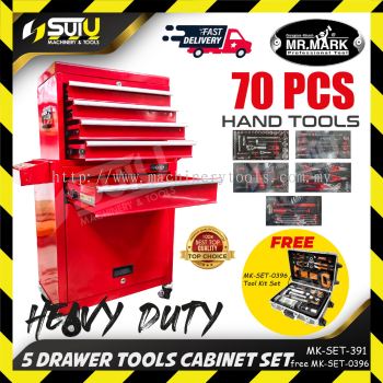 MR MARK / MR.MARK MK-SET-391 70PCS Tools Kit with 5 Drawer Tools Cabinet Set c/w Free Gift